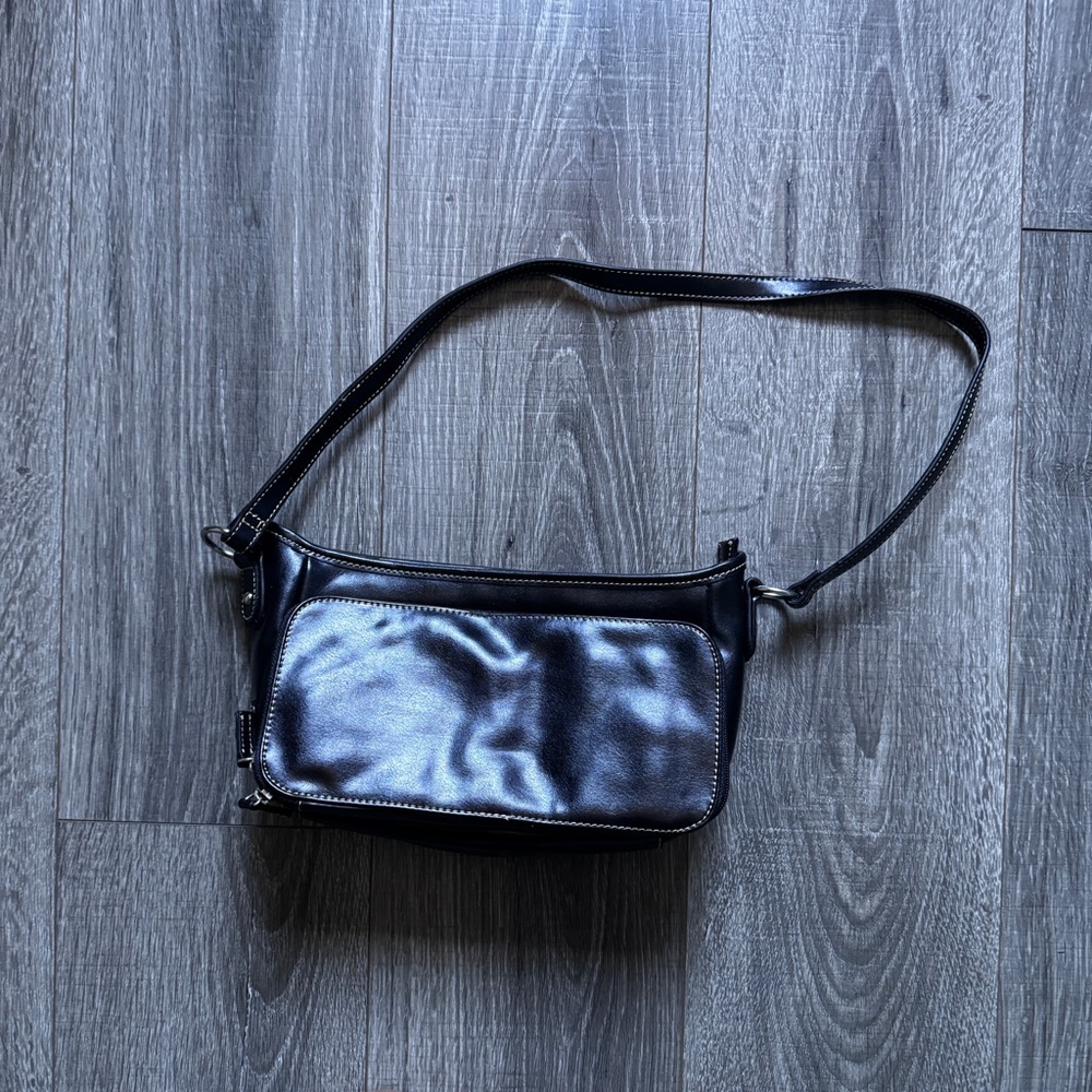 Villager black with beige stitching Purse